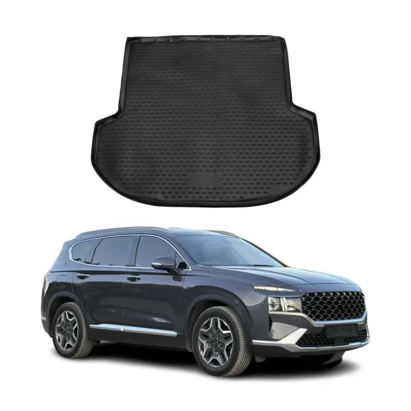 Kofferraummatte Kofferraumwanne für Hyundai Santa Fe 2017-2021 Gummi TPE Schwarz Mega-Angebot