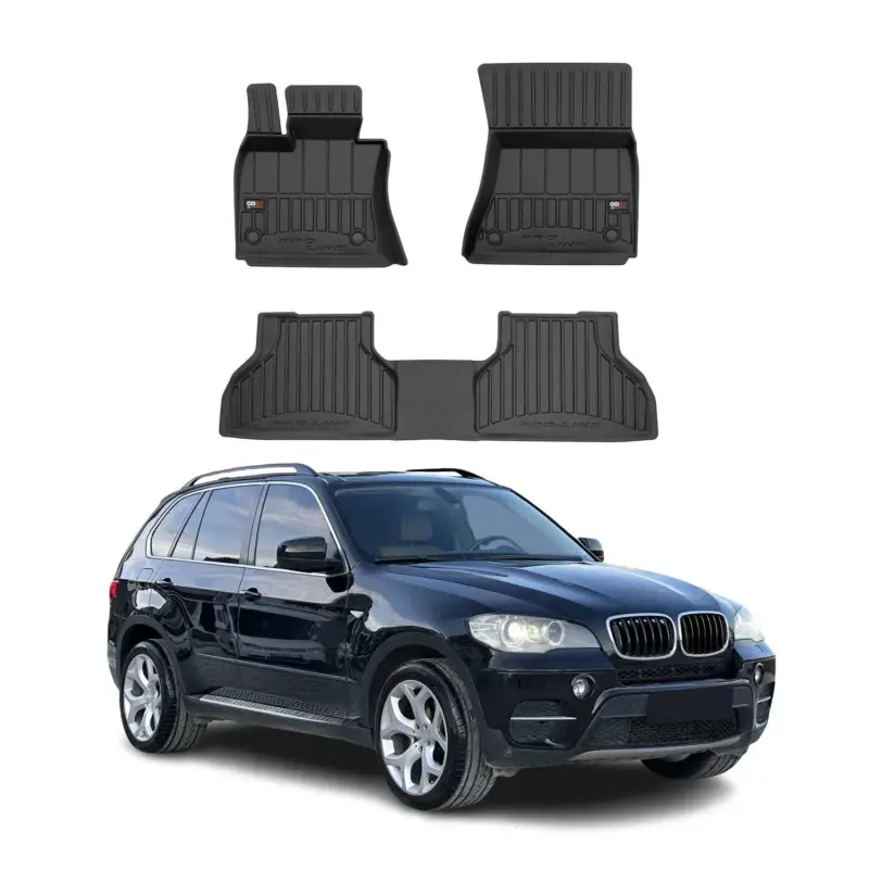 OMAC Gummi Fußmatten für BMW X5 2006-2013 Premium TPE 3D Automatten Schwarz 3x Top-Seller