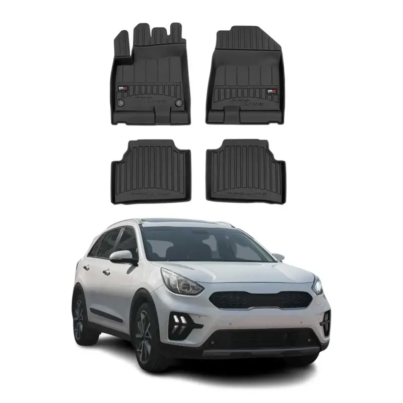 Bestseller OMAC Gummi Fußmatten für Kia e-Niro mk1 2018-2022 Premium TPE Automatten Schwarz