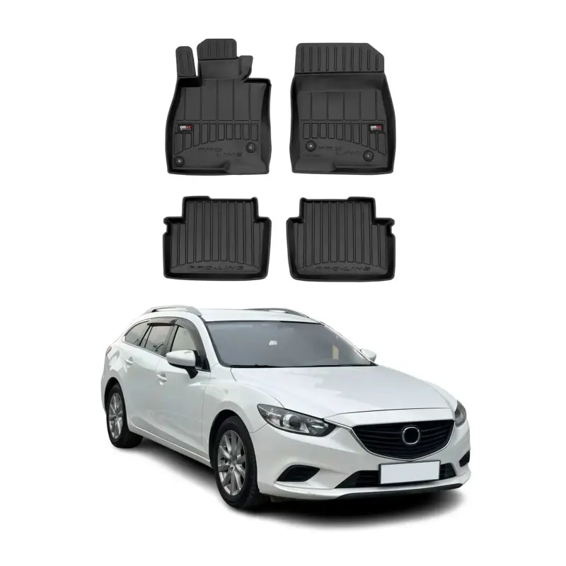 Neuheit OMAC Gummi Fußmatten für Mazda 6 2012-2025 Premium TPE 3D Automatten Schwarz 4x