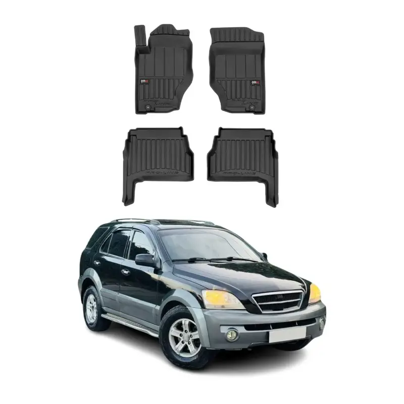 Top-Seller OMAC Gummi Fußmatten für Kia Sorento 2002-2009 Premium TPE Automatten Schwarz 4x
