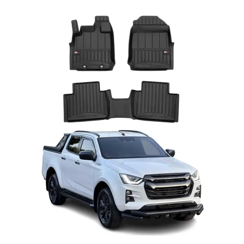OMAC Gummi Fußmatten für Isuzu D-Max Erweiterte Kabine 2019-2026 Premium TPE 3x Must-Have