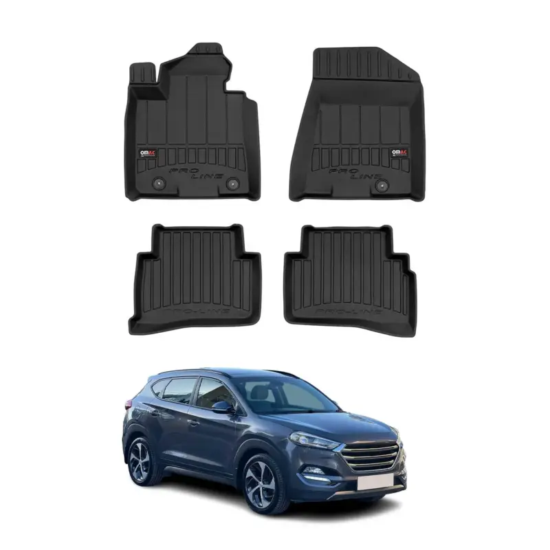 Abverkauf OMAC Gummi Fußmatten für Hyundai Tucson 2015-2020 mit Gurtstraffer Premium TPE
