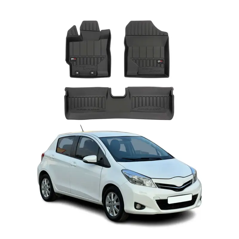 OMAC Gummi Fußmatten für Toyota Yaris 2011-2019 Premium TPE Automatten 3tlg Sonderangebot