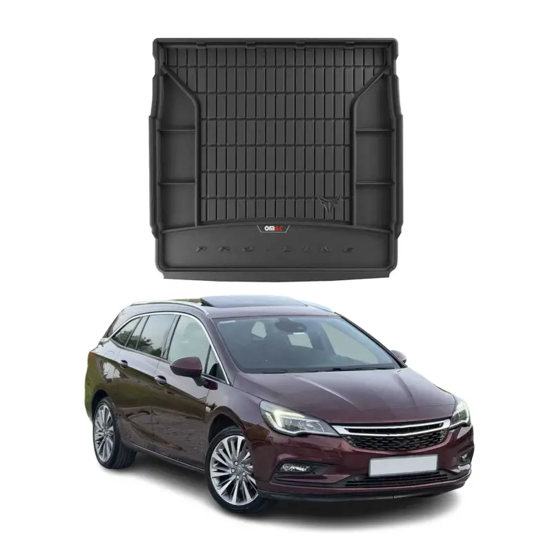 Zertifiziert OMAC Gummi Kofferraumwanne für Opel Astra K Sports Tourer 2015-2021 TPE Schwarz