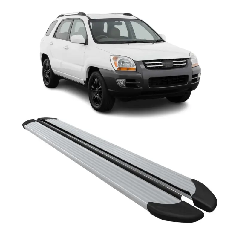 Beliebt Seitenschweller Trittbretter Schweller für Kia Sportage 2004-2010 Aluminium Grau