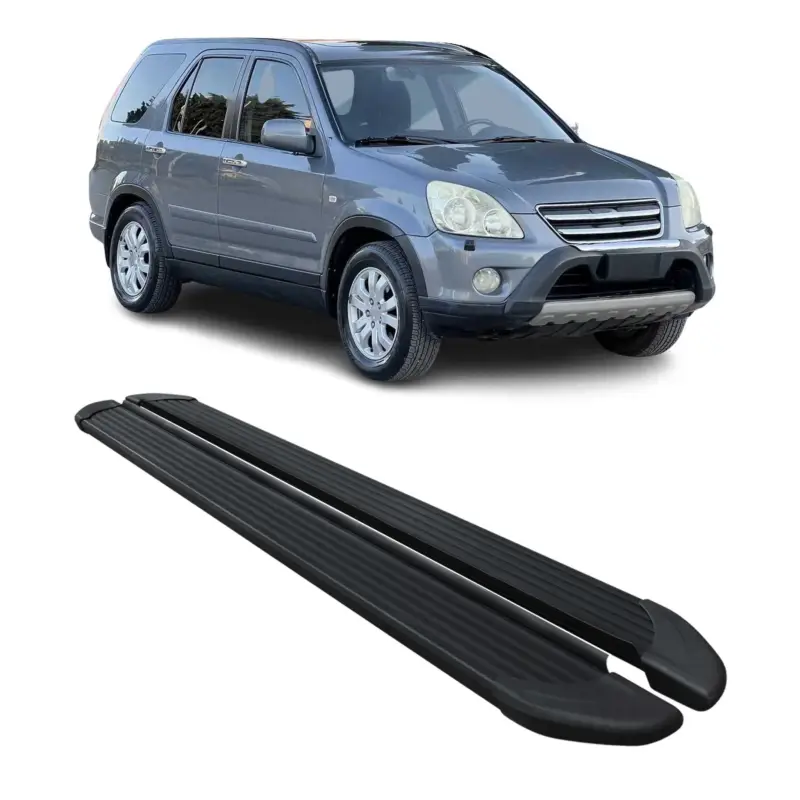 Zertifiziert Seitenschweller Trittbretter Schweller für Honda CR-V 2002-2006 Alu Schwarz