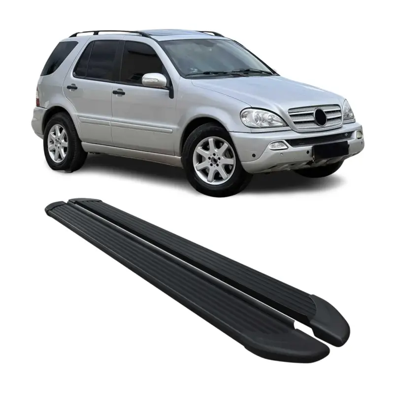 Zertifiziert Schweller Trittbretter Schweller für Mercedes M Klasse W163 1998-05 Alu Schwarz