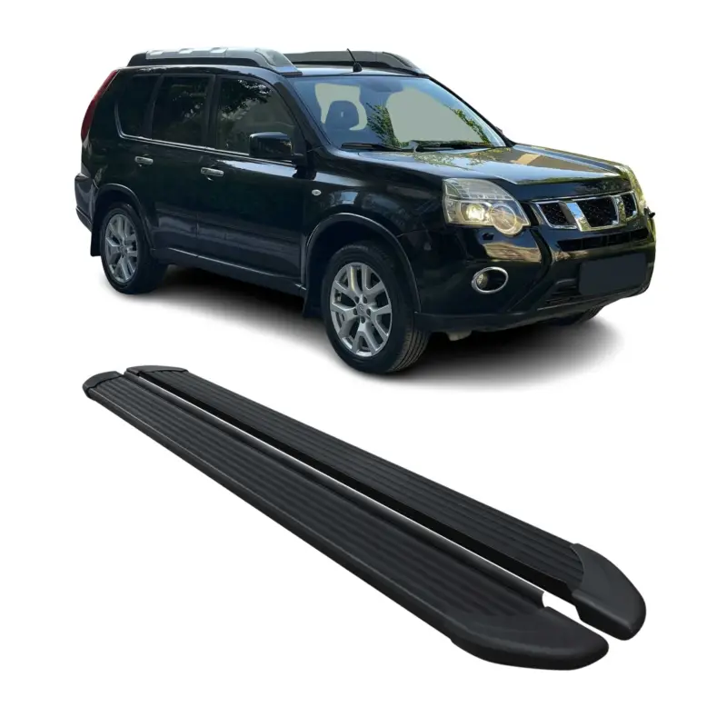 Bestpreis Seitenschweller Trittbretter Schweller für Nissan X-Trail 2008-2014 Alu Schwarz