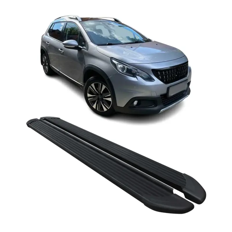 Bestpreis Seitenschweller Trittbretter Schweller für Peugeot 2008 2013-2019 Alu Schwarz