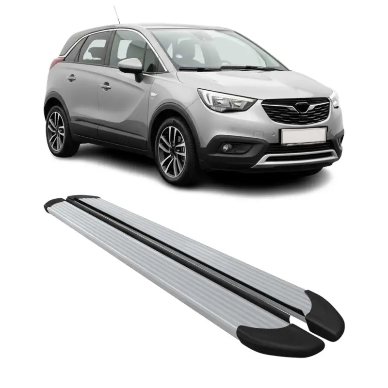 Wochenendangebot Seitenschweller Trittbretter Schweller für Opel Crossland X 2017-2024 Alu Grau