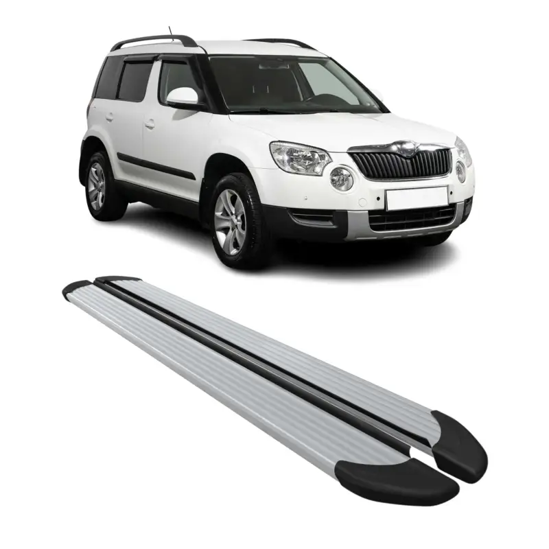 Billig Seitenschweller Trittbretter Schweller für Skoda Yeti 2010-2017 Aluminium Silber