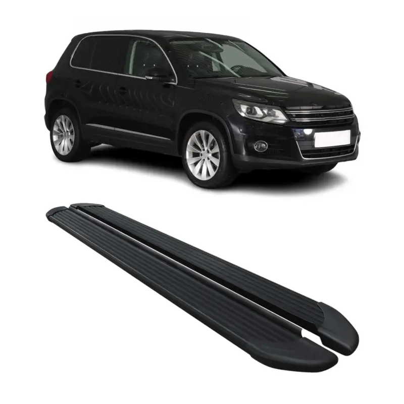 Beliebt Seitenschweller Trittbretter Schweller für VW Tiguan 2007-2016 Aluminium Schwarz