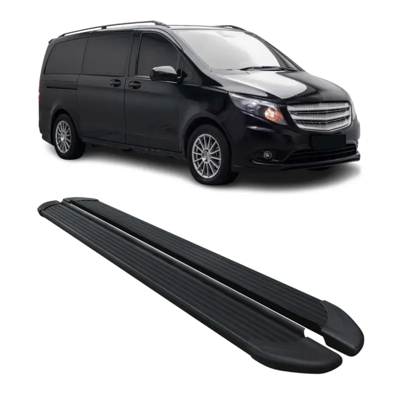 Garantierte Lieferung Trittbretter Seitenschweller für Mercedes Vito W447 2014-2026 L1 L2 Alu Schwarz