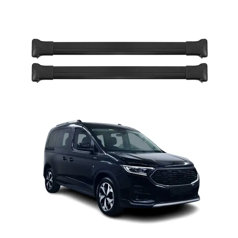 Bestseller Dachträger Grundtäger für Ford Tourneo Connect 2021-2026 75kg Alu Schwarz 2 tlg