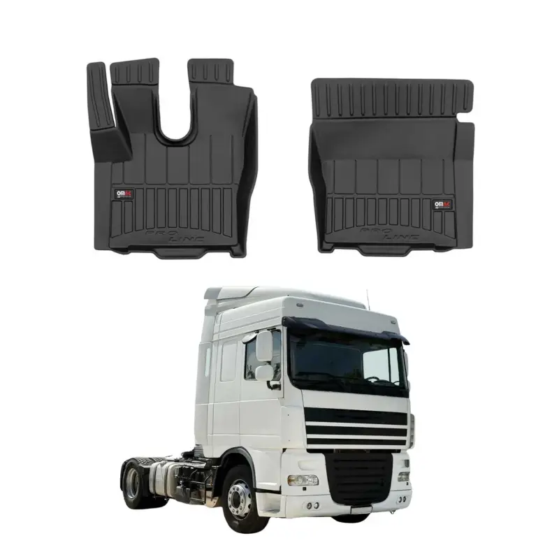 Must-Have OMAC Gummi Fußmatten für DAF XF 2013-2026 Premium TPE 3D Automatten Schwarz 2x