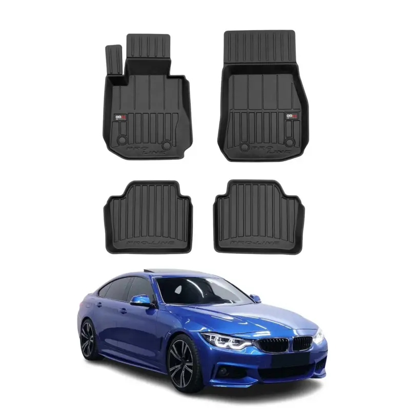 OMAC Gummi Fußmatten für BMW 4er F36 Grand Coupe 2014-2021 Premium Schwarz 4x Must-Have