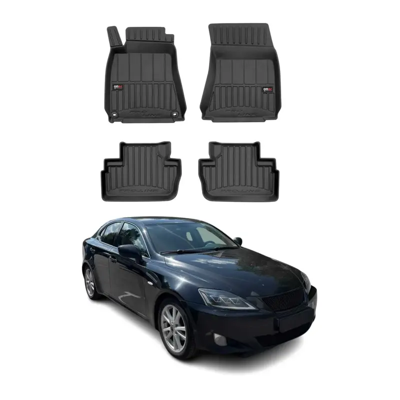 OMAC Gummi Fußmatten für Lexus IS 2006-2013 Premium TPE 3D Automatten Schwarz 4x Wochenendangebot