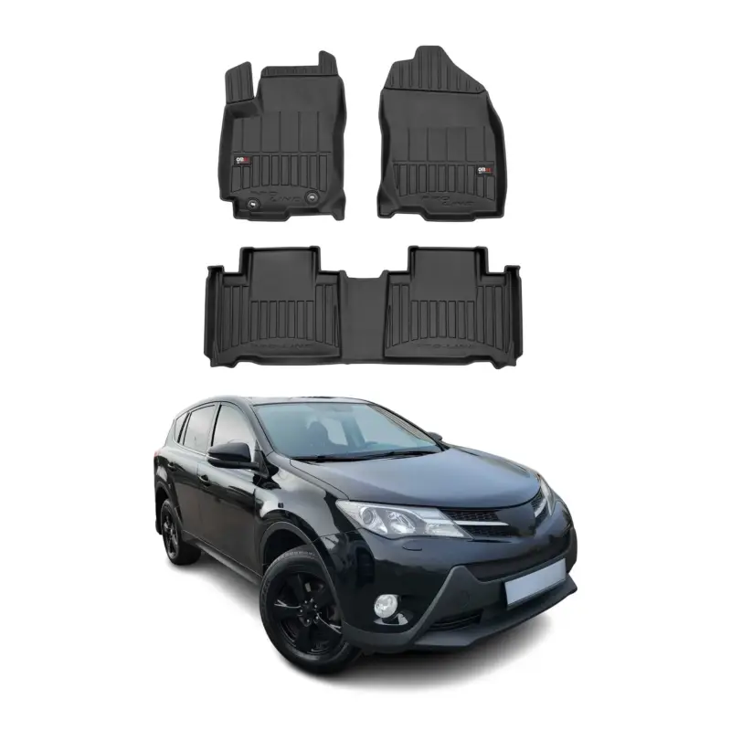 OMAC Gummi Fußmatten für Toyota RAV4 2015-2018 Hybrid Premium Gummi Schwarz 4tlg Bestpreis