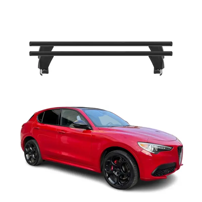 Sichere Zahlung Menabo Dachträger Grundtäger für Alfa Romeo Stelvio 2016-2026 50kg Alu Schwarz