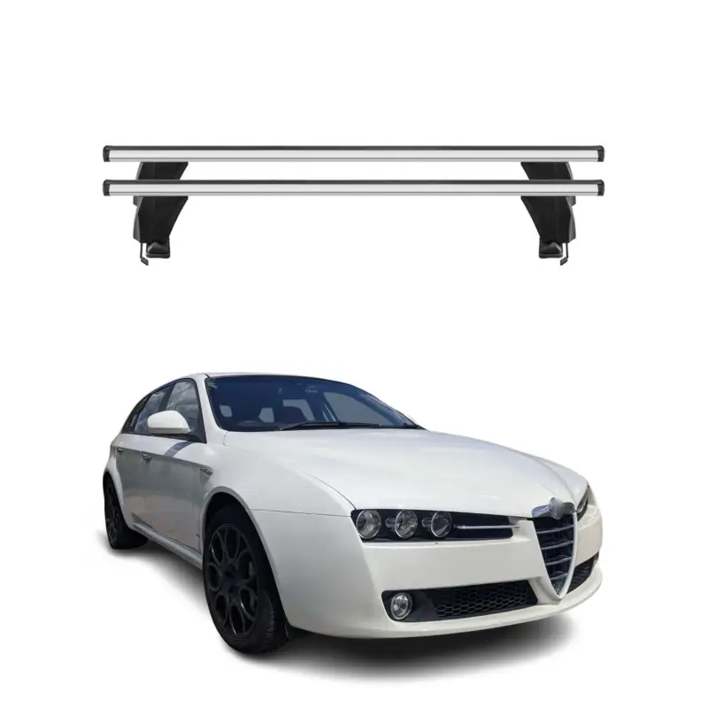 Menabo Dachträger für Alfa Romeo 159 Sportwagon 2005-2011 50kg Alu Silber 2x Nur Heute