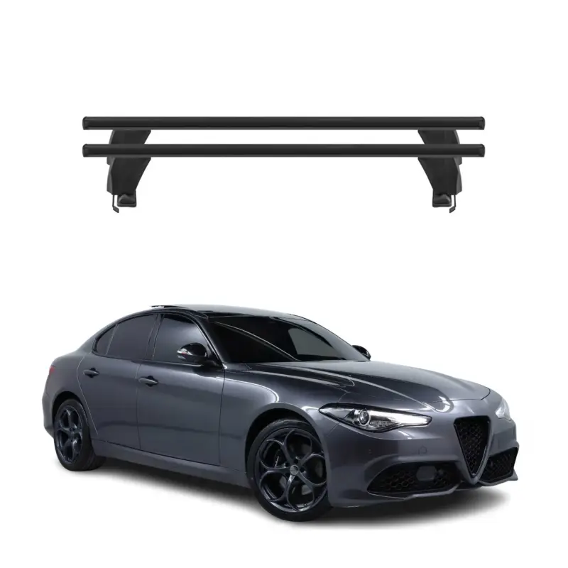 Begrenztes Angebot Menabo Dachträger Grundtäger für Alfa Romeo Giulia 2015-2026 50kg Alu Schwarz 2x