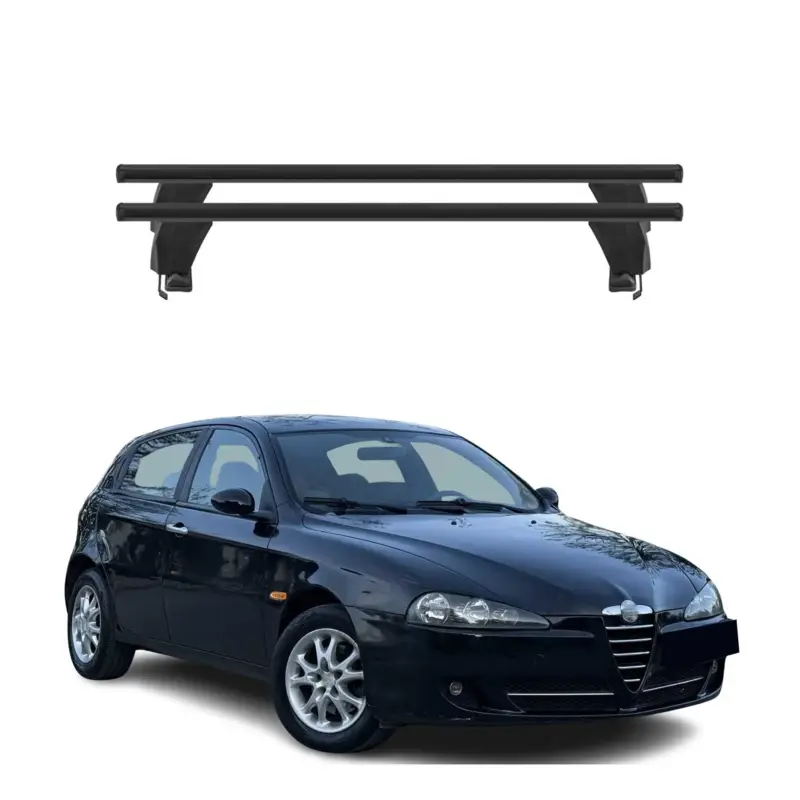 Neue Kollektion Menabo Dachträger Grundtäger für Alfa Romeo 147 3tür 2000-2010 50kg Alu Schwarz