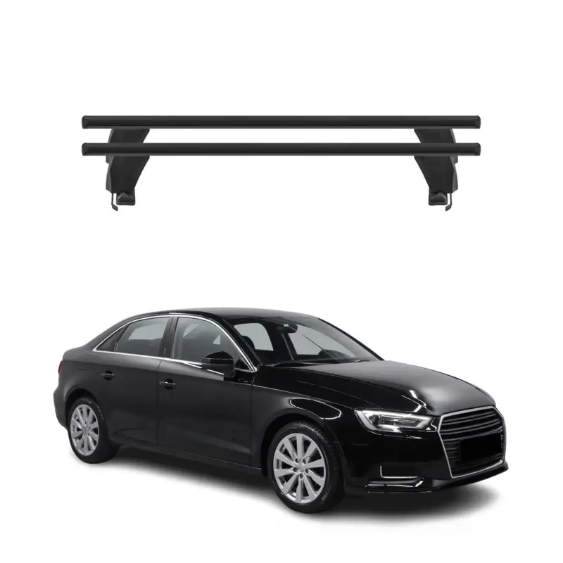 Schneller Versand Menabo Dachträger Grundtäger für Audi A3 8V Limo 2013-2020 50kg Alu Schwarz 2x
