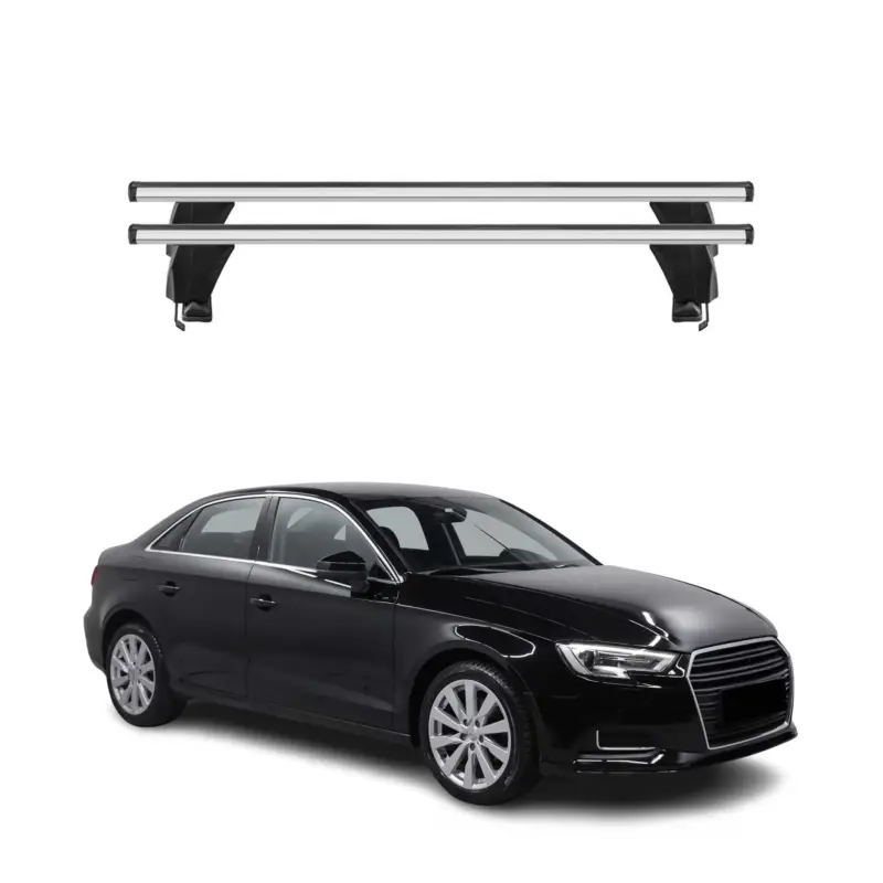 Menabo Dachträger Grundtäger für Audi A3 8V Limo 2013-2020 50kg Alu Silber 2 tlg Abverkauf