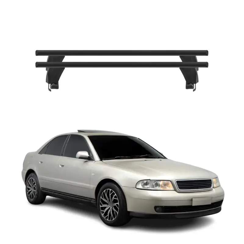 Preis Gesenkt Menabo Dachträger Grundtäger für Audi A4 B5 Limo 1995-2001 50kg Alu Schwarz 2x