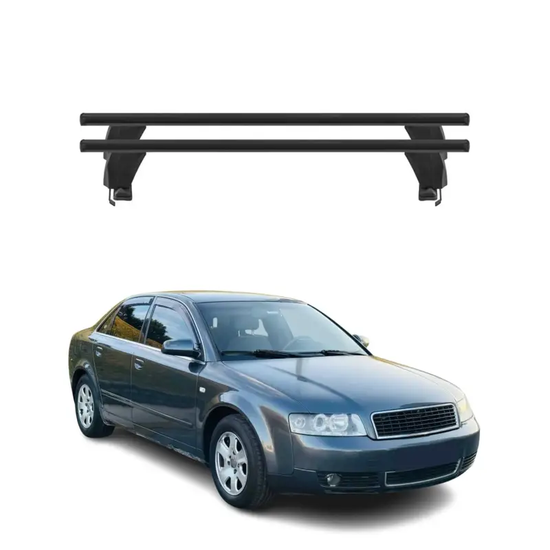 Preis Gesenkt Menabo Dachträger Grundtäger für Audi A4 B6 Limo 2001-2004 50kg Alu Schwarz 2x