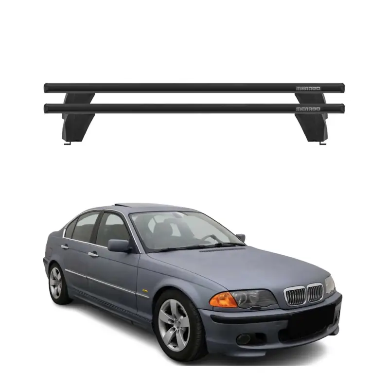 Menabo Dachträger Grundtäger für BMW 3er E46 Limo 1998-2007 75kg Alu Schwarz 2x Echt