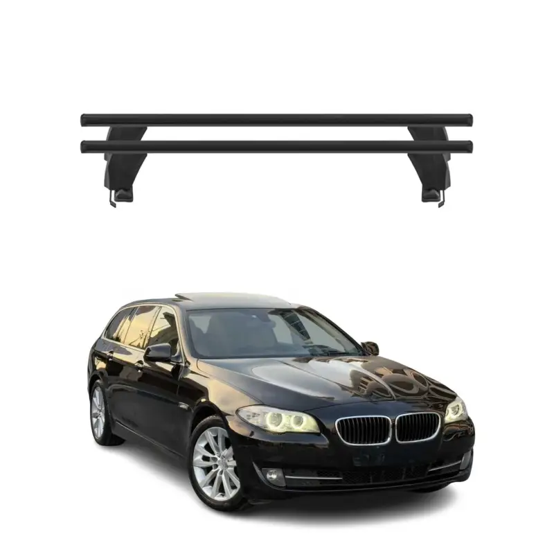 Sichere Zahlung Menabo Dachträger Grundtäger für BMW 5er F11 Touring 2009-2017 50kg Alu Schwarz