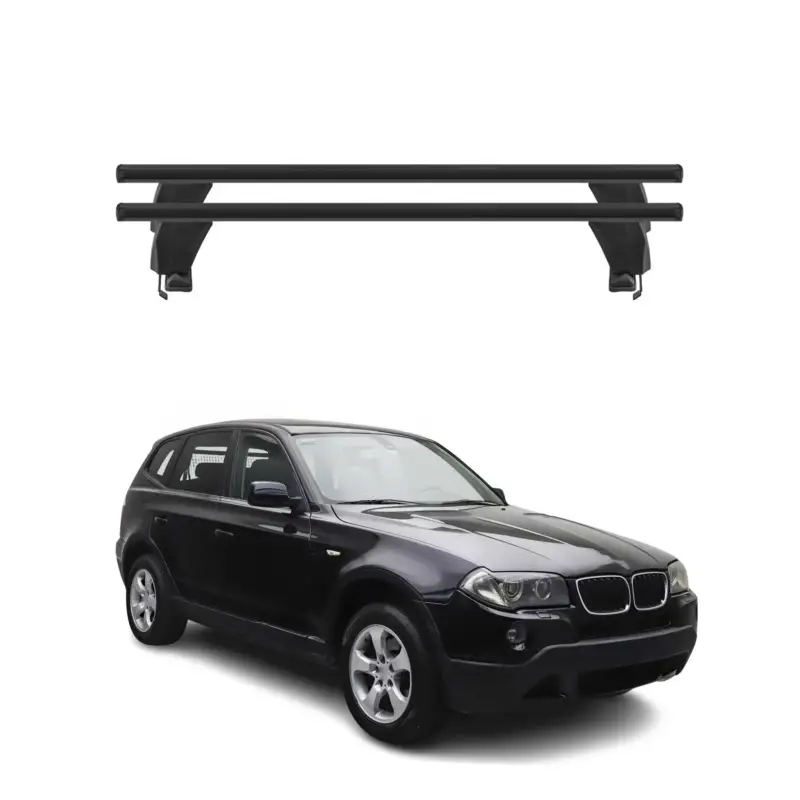 Menabo Dachträger Grundtäger für BMW X3 E83 2003-2010 50kg Alu Schwarz 2 tlg Heißes Angebot