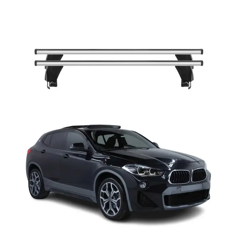 Expressversand Menabo Dachträger Grundtäger für BMW X2 F39 2018-2023 50kg Alu Silber 2 tlg