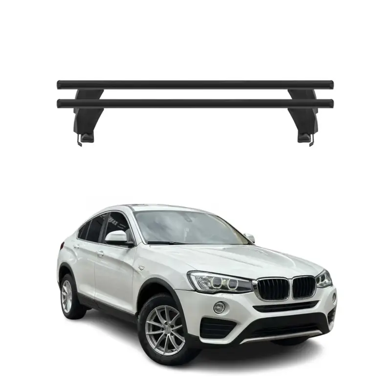 Preisreduziert Menabo Dachträger Grundtäger für BMW X4 F26 2014-2018 50kg Alu Schwarz 2 tlg