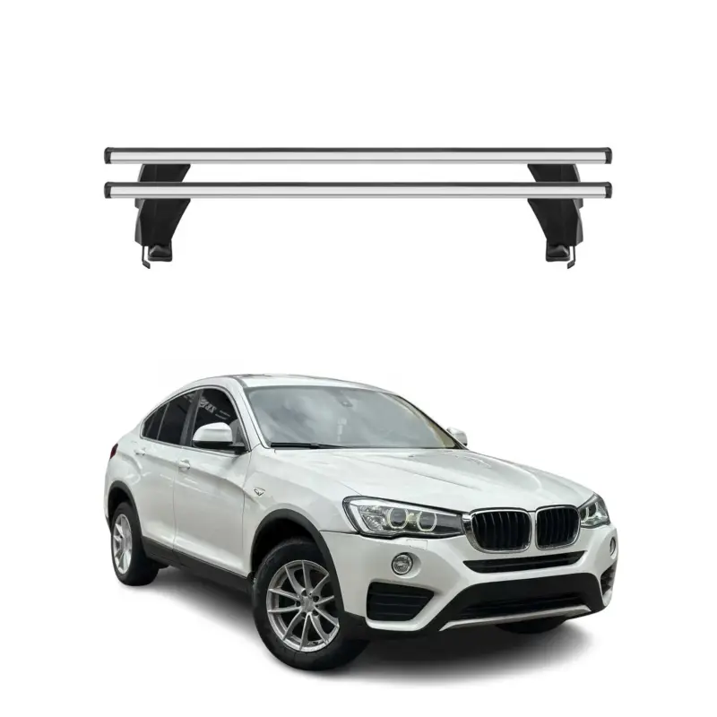 Finale Aktion Menabo Dachträger Grundtäger für BMW X4 F26 2014-2018 50kg Alu Silber 2 tlg