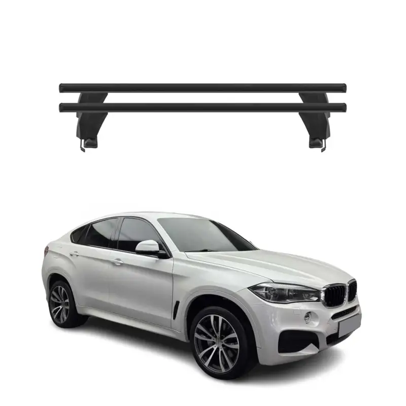 Top-Seller Menabo Dachträger Grundtäger für BMW X6 F16 F86 2014-2019 50kg Alu Schwarz 2 tlg