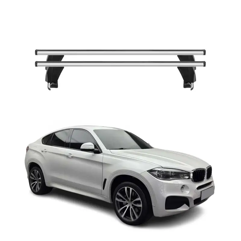 Top-Angebot Menabo Dachträger Grundtäger für BMW X6 F16 F86 2014-2019 50kg Alu Silber 2 tlg