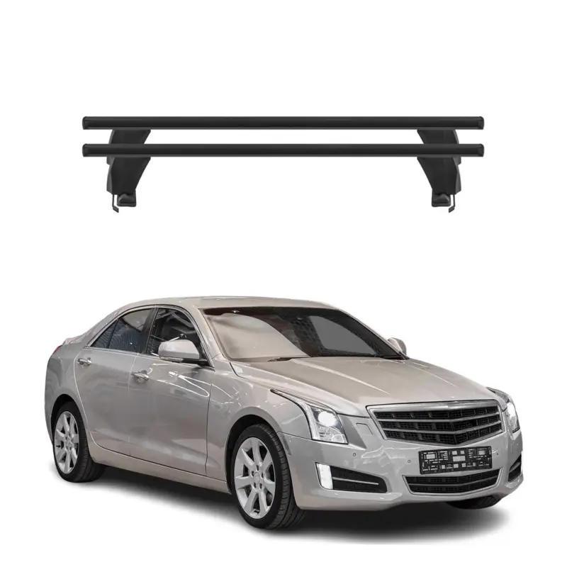 Menabo Dachträger Grundtäger für Cadillac ATS 2013-2019 50kg Alu Schwarz 2 tlg Nur Für Kurze Zeit