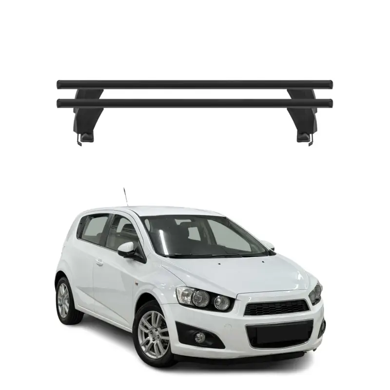 Markenware Menabo Dachträger Grundtäger für Chevrolet Aveo T300 2011-2020 50kg Alu Schwarz