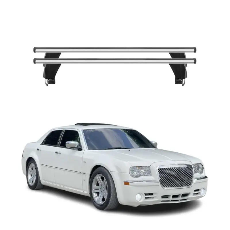 Menabo Dachträger Grundtäger für Chrysler 300C 2005-2010 50kg Alu Silber 2 tlg Versand Am Gleichen Tag