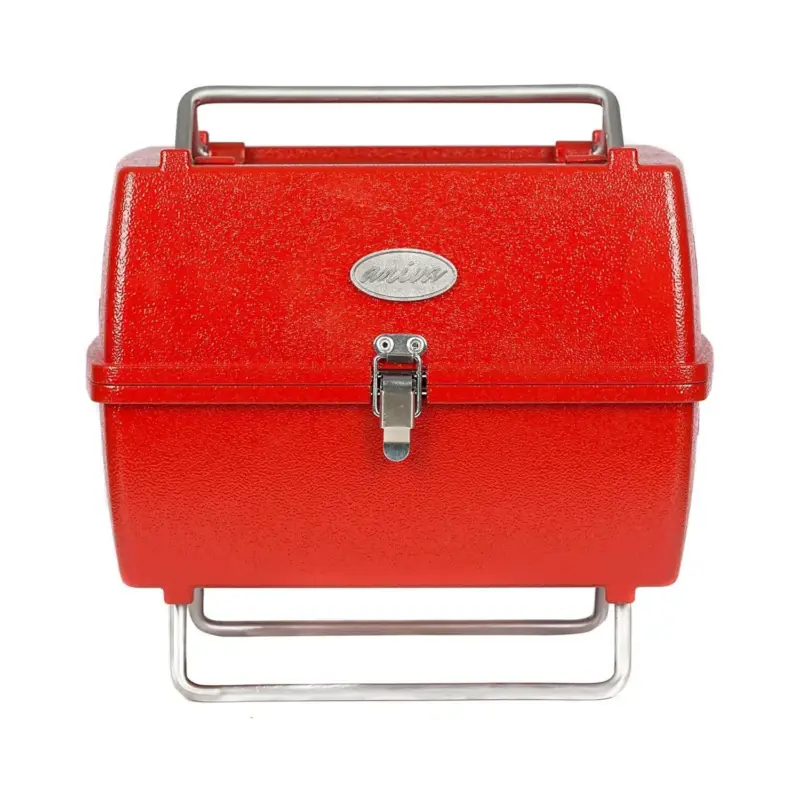 Bestpreis Holzkohlegrill Tragbarer Grill Garten Outdoor Rot Picknickgrill 13-teilig BBQ