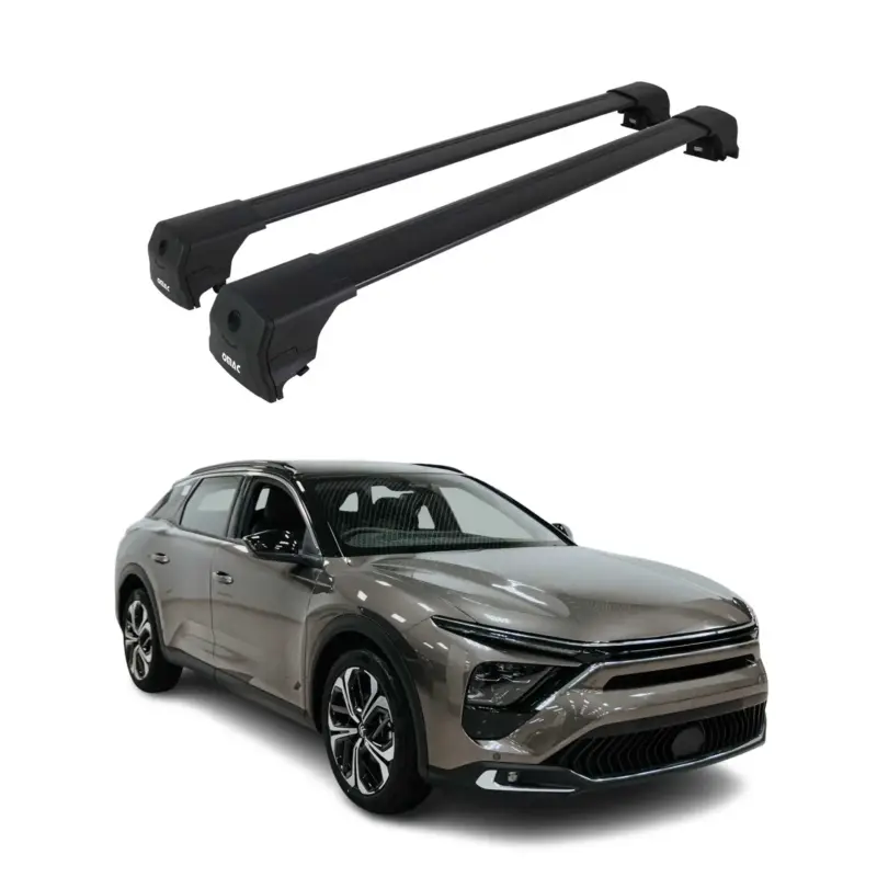 Dachträger Grundtäger für Citroen C5 X 2022-2026 75kg Aluminium Schwarz 2 tlg Finale Aktion