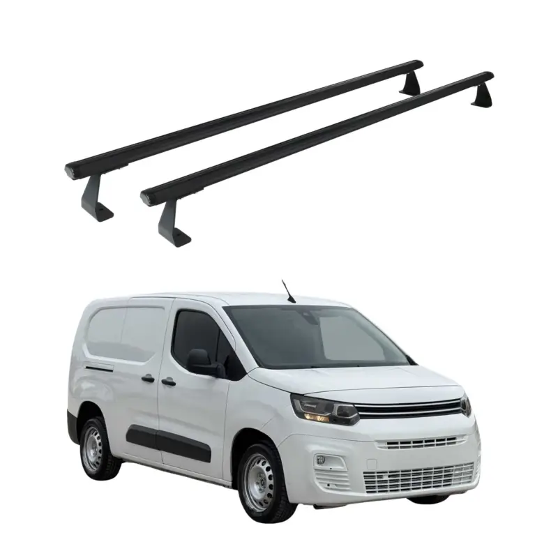 Solange Der Vorrat Reicht Dachträger Grundtäger für Citroen Berlingo 2018-2026 75kg Alu Schwarz 2 tlg