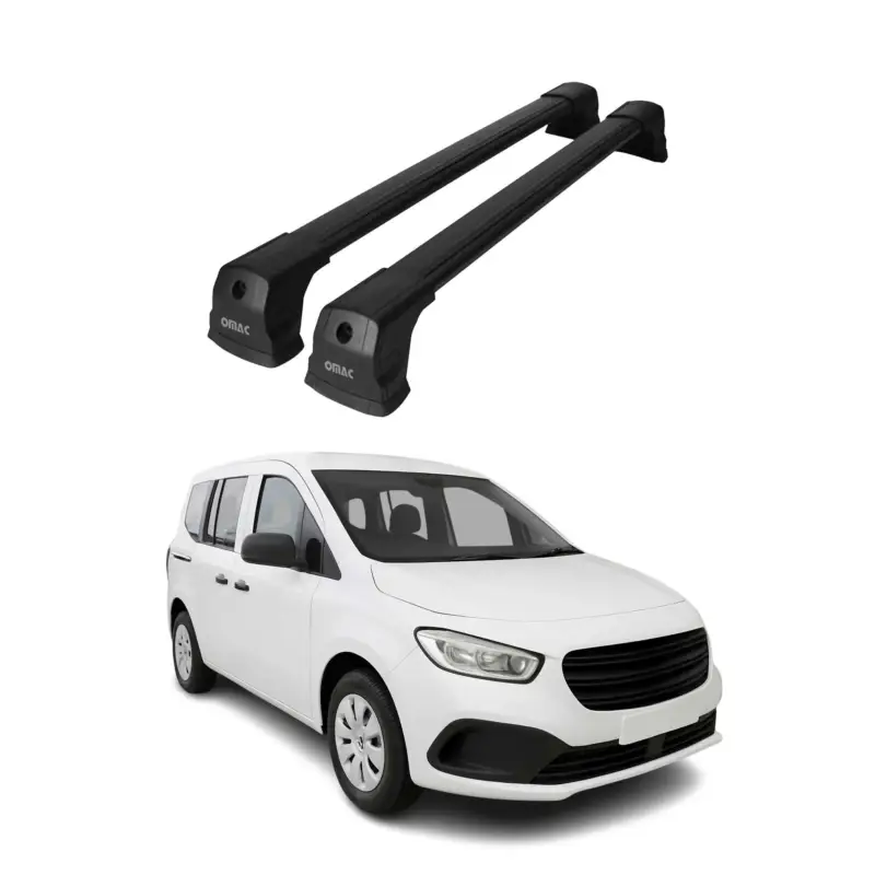 Finale Aktion Dachträger Grundtäger für Mercedes Citan W420 2021-2026 75kg Alu Schwarz 2tlg