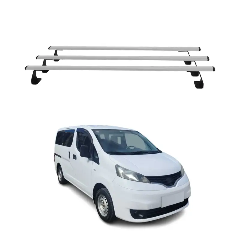Zertifiziert Dachträger Grundtäger für Nissan NV200 2009-2020 75kg Stahl Silber 3tlg