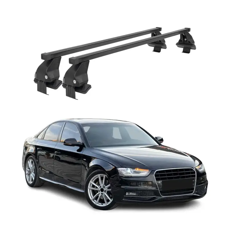 Schnäppchen Menabo Dachträger Grundtäger für Audi A4 B8 Limo 2012-2015 FL 50kg Stahl Schwarz