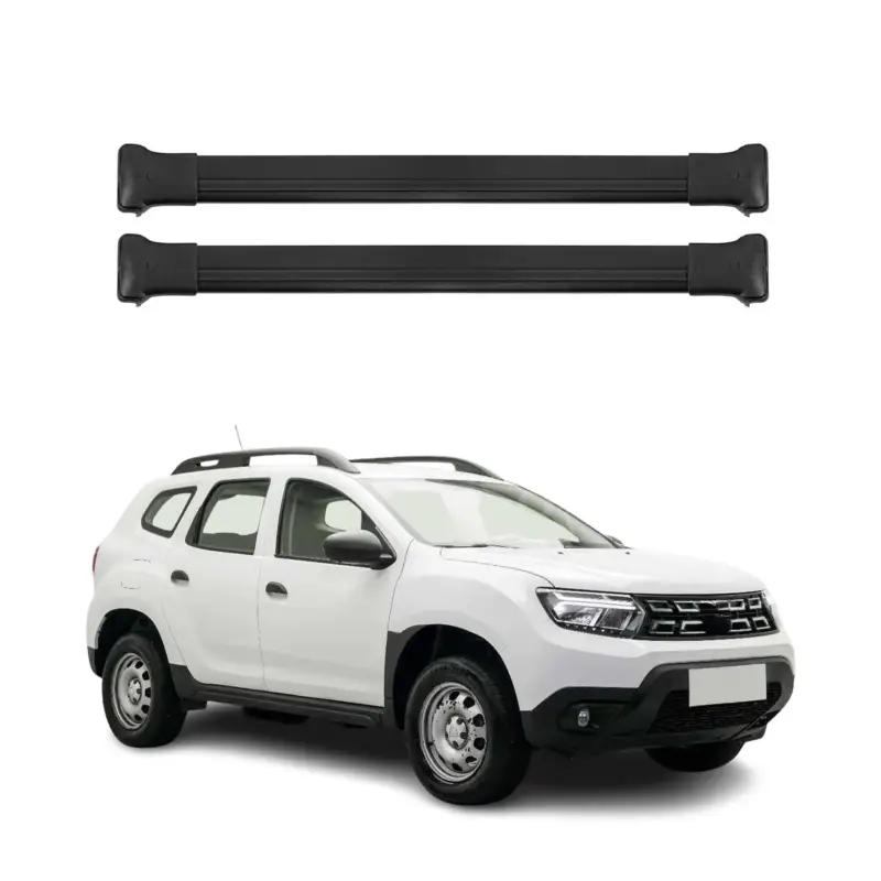 Dachträger Grundtäger für Dacia Duster mk2 2018-2021 Pre-FL 75kg Alu Schwarz 2x Neue Ware