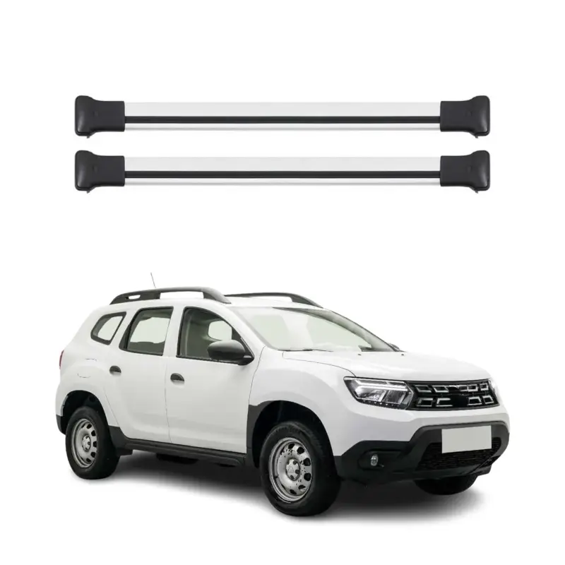Dachträger Grundtäger für Dacia Duster mk2 2018-2023 75kg Aluminium Silber 2 tlg Kracherpreis